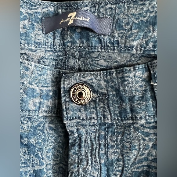 7 For All Mankind Moroccan Blue Jacquard Skinny Jeans - Size 29 - Picture 8 of 11